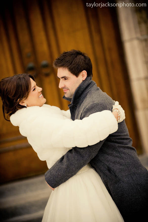 wedding couple laughing
