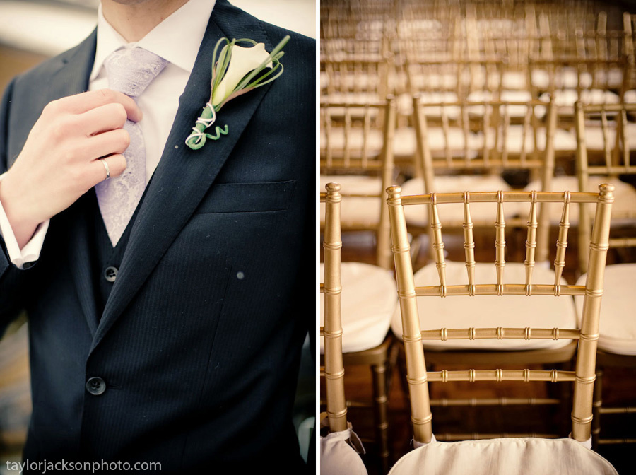 wedding details, tux and chairs. Governors Room