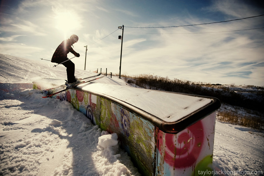 skier on C box