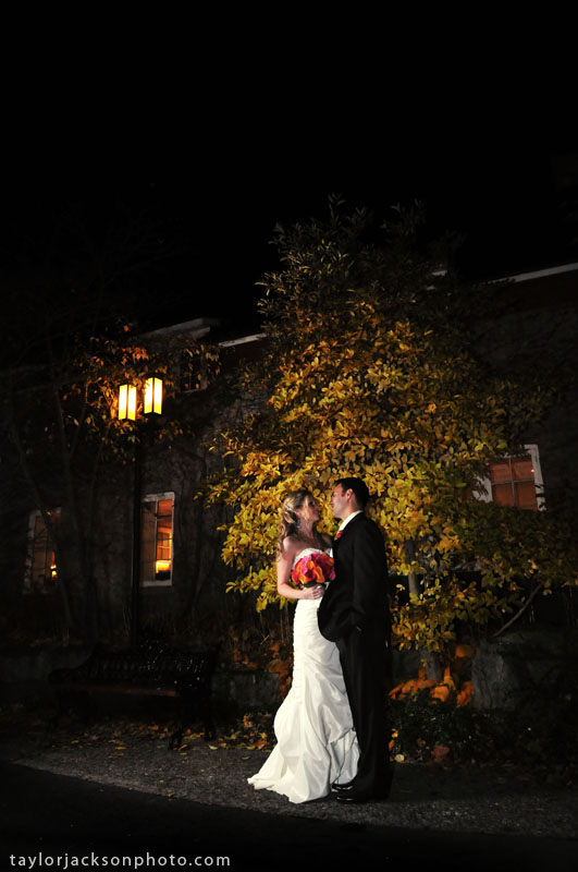 Outside of the Ancaster Old Mill off camera flash