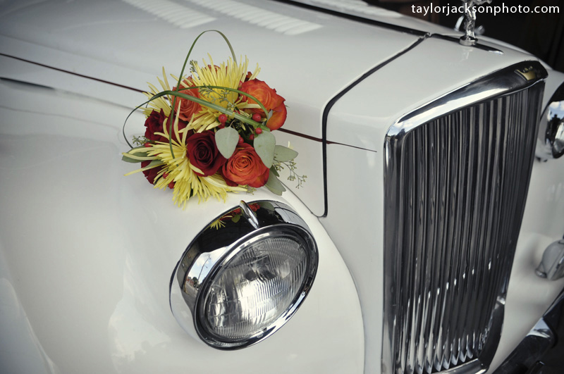 Classic car wedding flowers Kitchener