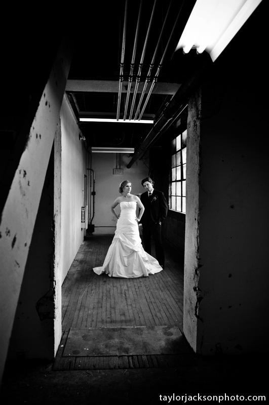Industrial building bride and groom