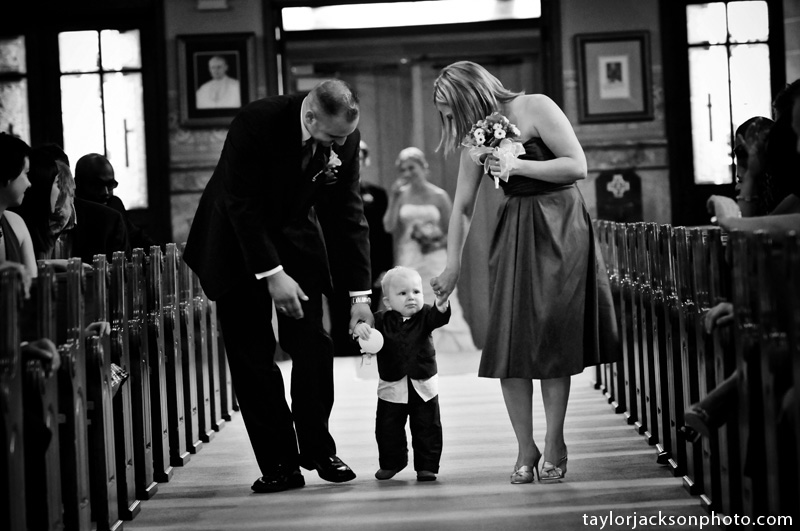 Ring boy coming down the aisle